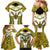 Personalised Niue The Rock Of Polynesia Family Matching Mermaid Dress and Hawaiian Shirt Peniamina Gospel Day Yellow Version