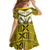 Personalised Niue The Rock Of Polynesia Family Matching Off Shoulder Short Dress and Hawaiian Shirt Peniamina Gospel Day Yellow Version