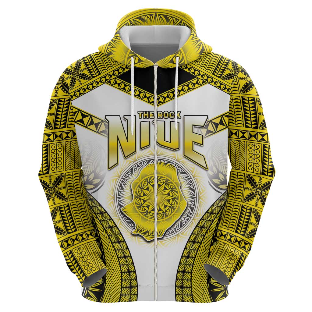 Personalised Niue The Rock Of Polynesia Hoodie Peniamina Gospel Day Yellow Version LT05 - Polynesian Pride