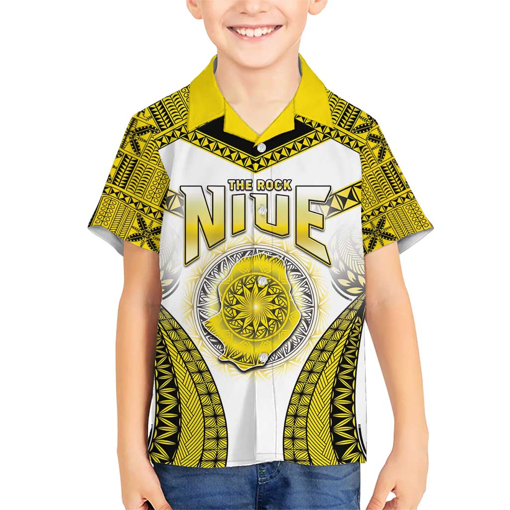 Personalised Niue The Rock Of Polynesia Kid Hawaiian Shirt Peniamina Gospel Day Yellow Version LT05 Kid Yellow - Polynesian Pride