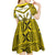 Personalised Niue The Rock Of Polynesia Kid Short Sleeve Dress Peniamina Gospel Day Yellow Version