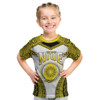 Personalised Niue The Rock Of Polynesia Kid T Shirt Peniamina Gospel Day Yellow Version LT05 Yellow - Polynesian Pride