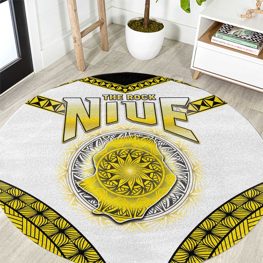 Niue The Rock Of Polynesia Round Carpet Peniamina Gospel Day Yellow Version LT05 Yellow - Polynesian Pride