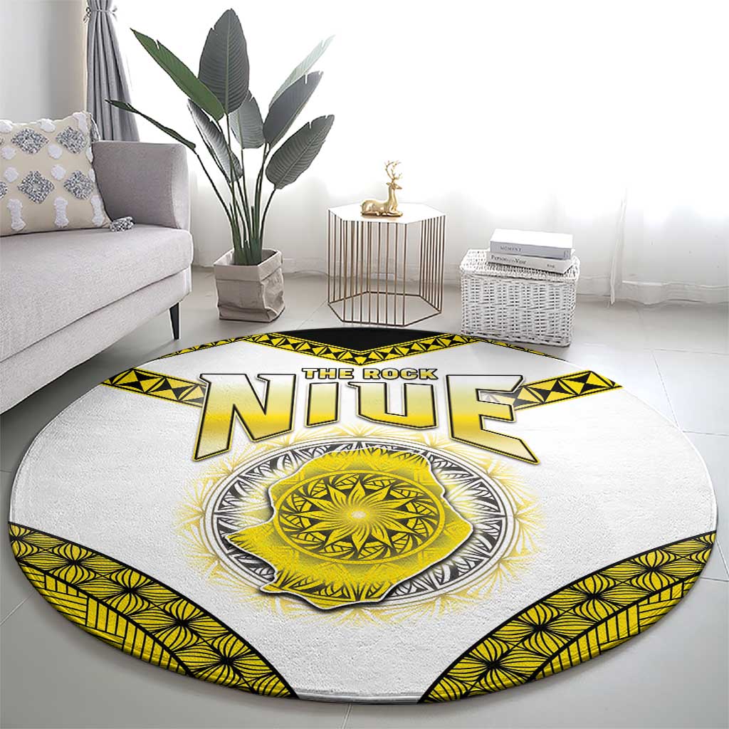 Niue The Rock Of Polynesia Round Carpet Peniamina Gospel Day Yellow Version LT05 - Polynesian Pride