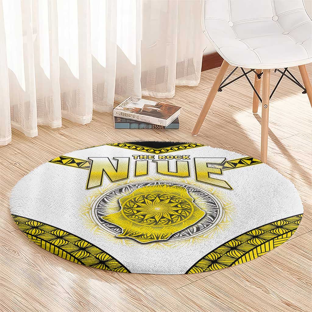 Niue The Rock Of Polynesia Round Carpet Peniamina Gospel Day Yellow Version LT05 - Polynesian Pride