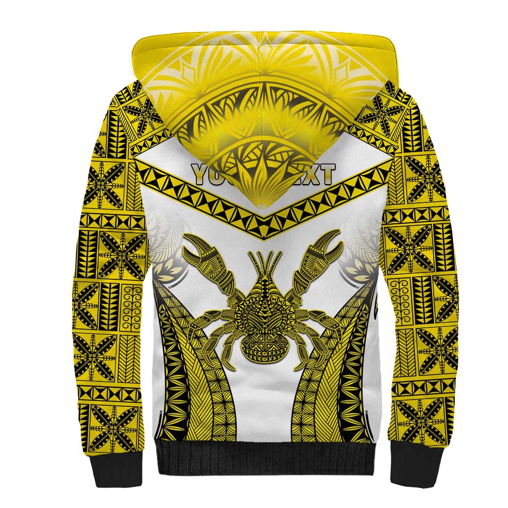 Personalised Niue The Rock Of Polynesia Sherpa Hoodie Peniamina Gospel Day Yellow Version