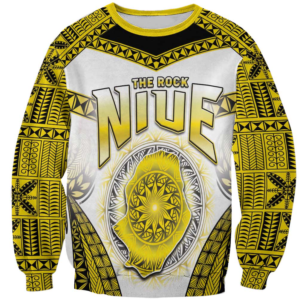 Personalised Niue The Rock Of Polynesia Sweatshirt Peniamina Gospel Day Yellow Version LT05 Unisex Yellow - Polynesian Pride