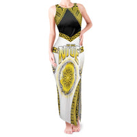 Personalised Niue The Rock Of Polynesia Tank Maxi Dress Peniamina Gospel Day Yellow Version LT05 Women Yellow - Polynesian Pride