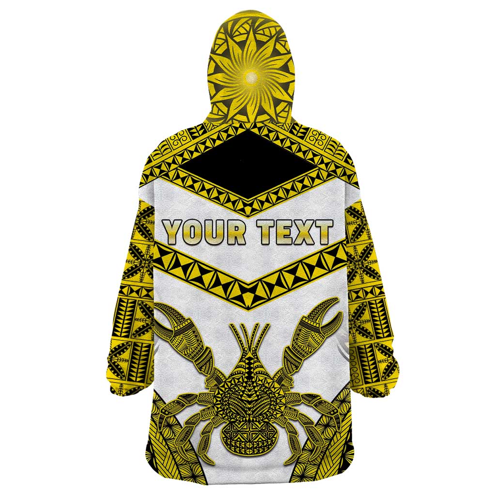 Personalised Niue The Rock Of Polynesia Wearable Blanket Hoodie Peniamina Gospel Day Yellow Version LT05 - Polynesian Pride