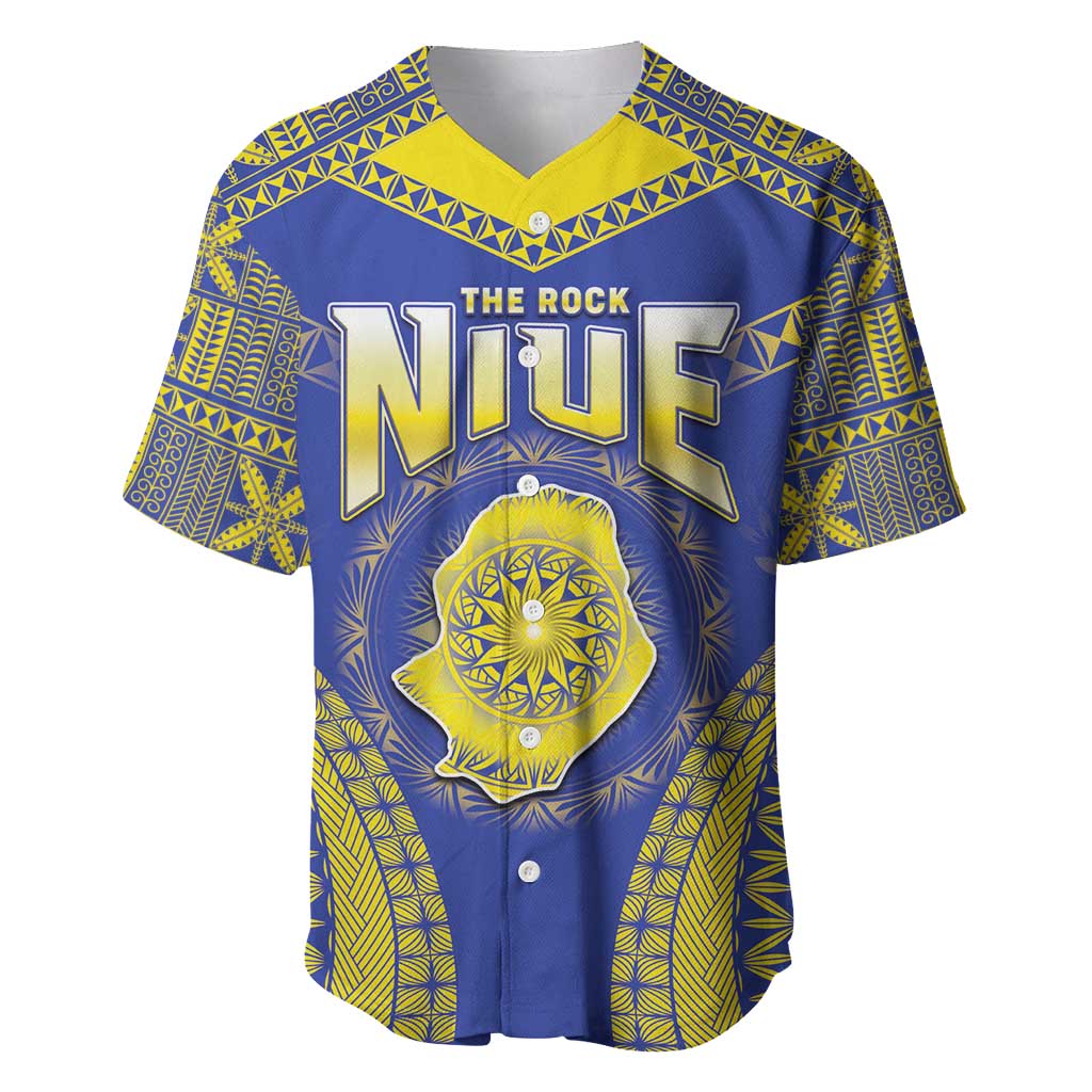 Personalised Niue The Rock Of Polynesia Baseball Jersey Peniamina Gospel Day Blue Version