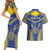 Personalised Niue The Rock Of Polynesia Couples Matching Short Sleeve Bodycon Dress and Hawaiian Shirt Peniamina Gospel Day Blue Version