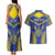 Personalised Niue The Rock Of Polynesia Couples Matching Tank Maxi Dress and Hawaiian Shirt Peniamina Gospel Day Blue Version