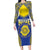 Personalised Niue The Rock Of Polynesia Family Matching Long Sleeve Bodycon Dress and Hawaiian Shirt Peniamina Gospel Day Blue Version