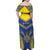 Personalised Niue The Rock Of Polynesia Family Matching Off Shoulder Maxi Dress and Hawaiian Shirt Peniamina Gospel Day Blue Version