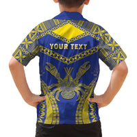Personalised Niue The Rock Of Polynesia Family Matching Puletasi and Hawaiian Shirt Peniamina Gospel Day Blue Version LT05 - Polynesian Pride