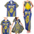 Personalised Niue The Rock Of Polynesia Family Matching Tank Maxi Dress and Hawaiian Shirt Peniamina Gospel Day Blue Version