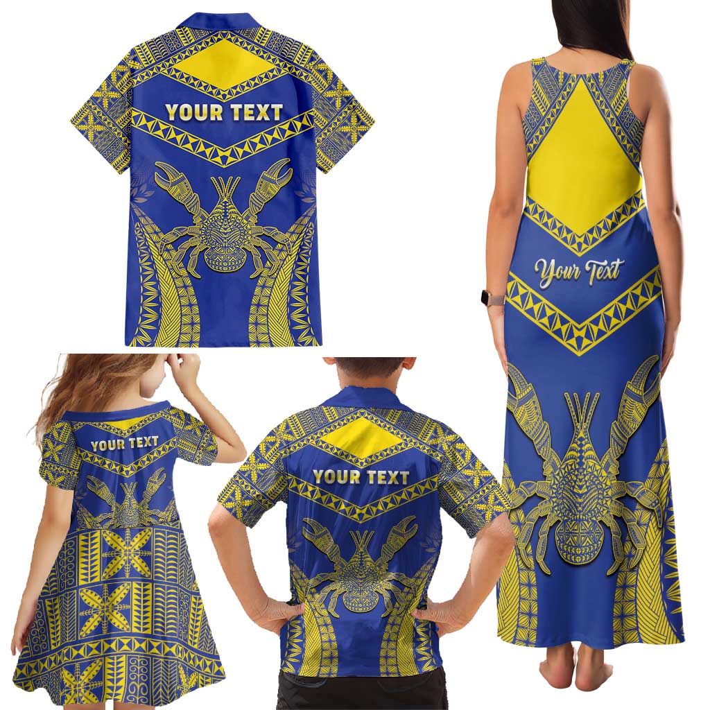 Personalised Niue The Rock Of Polynesia Family Matching Tank Maxi Dress and Hawaiian Shirt Peniamina Gospel Day Blue Version LT05 - Polynesian Pride