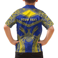 Personalised Niue The Rock Of Polynesia Kid Hawaiian Shirt Peniamina Gospel Day Blue Version LT05 - Polynesian Pride