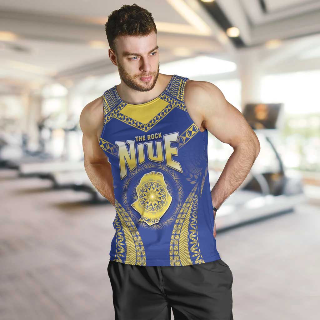 Personalised Niue The Rock Of Polynesia Men Tank Top Peniamina Gospel Day Blue Version