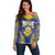 Personalised Niue The Rock Of Polynesia Off Shoulder Sweater Peniamina Gospel Day Blue Version