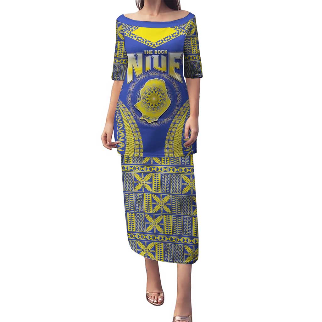 Personalised Niue The Rock Of Polynesia Puletasi Peniamina Gospel Day Blue Version