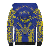 Personalised Niue The Rock Of Polynesia Sherpa Hoodie Peniamina Gospel Day Blue Version