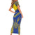 Personalised Niue The Rock Of Polynesia Short Sleeve Bodycon Dress Peniamina Gospel Day Blue Version