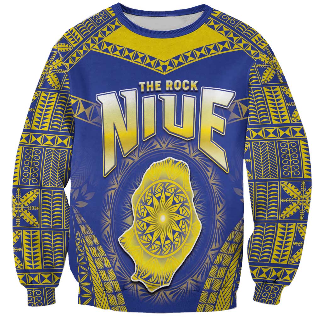 Personalised Niue The Rock Of Polynesia Sweatshirt Peniamina Gospel Day Blue Version LT05 Unisex Blue - Polynesian Pride
