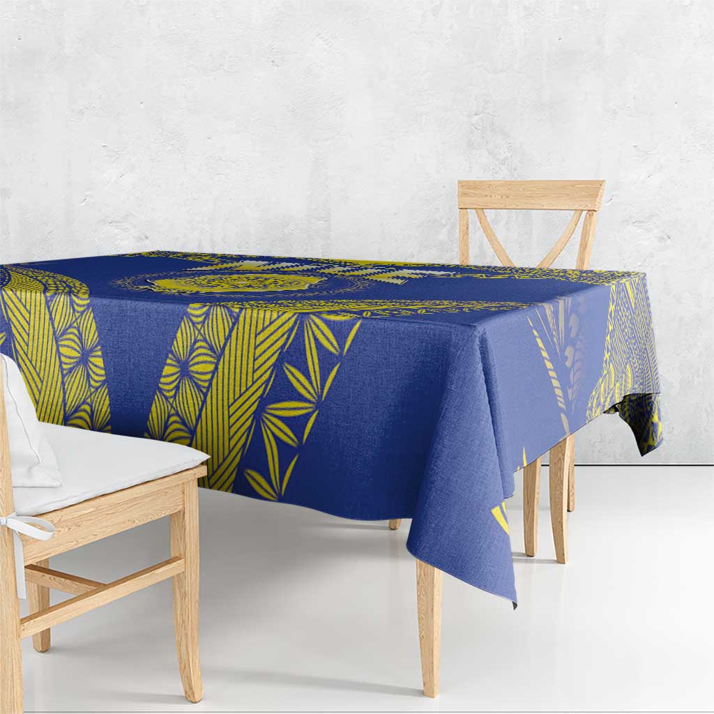 Niue The Rock Of Polynesia Tablecloth Peniamina Gospel Day Blue Version LT05 - Polynesian Pride