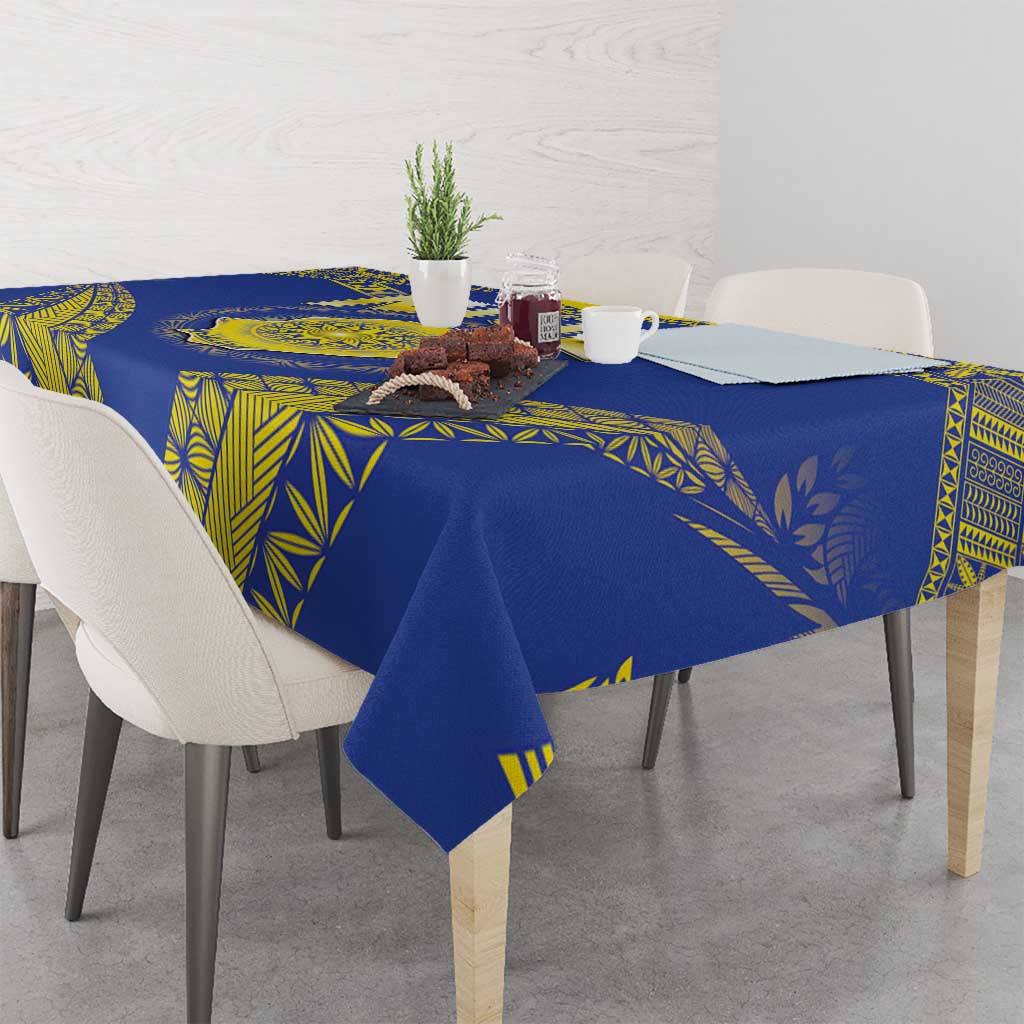 Niue The Rock Of Polynesia Tablecloth Peniamina Gospel Day Blue Version LT05 - Polynesian Pride