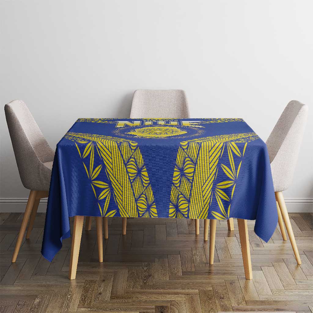 Niue The Rock Of Polynesia Tablecloth Peniamina Gospel Day Blue Version LT05 - Polynesian Pride