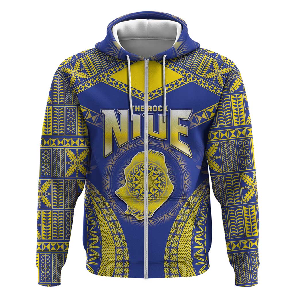 Personalised Niue The Rock Of Polynesia Zip Hoodie Peniamina Gospel Day Blue Version LT05 Zip Hoodie Blue - Polynesian Pride