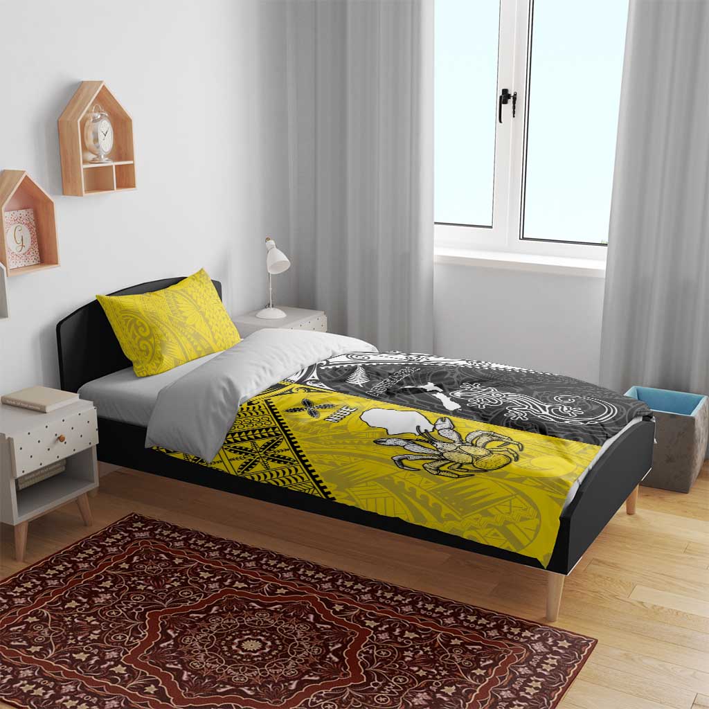 New Zealand Maori And Niue Hiapo Bedding Set Lizard And Coconut Crab Together