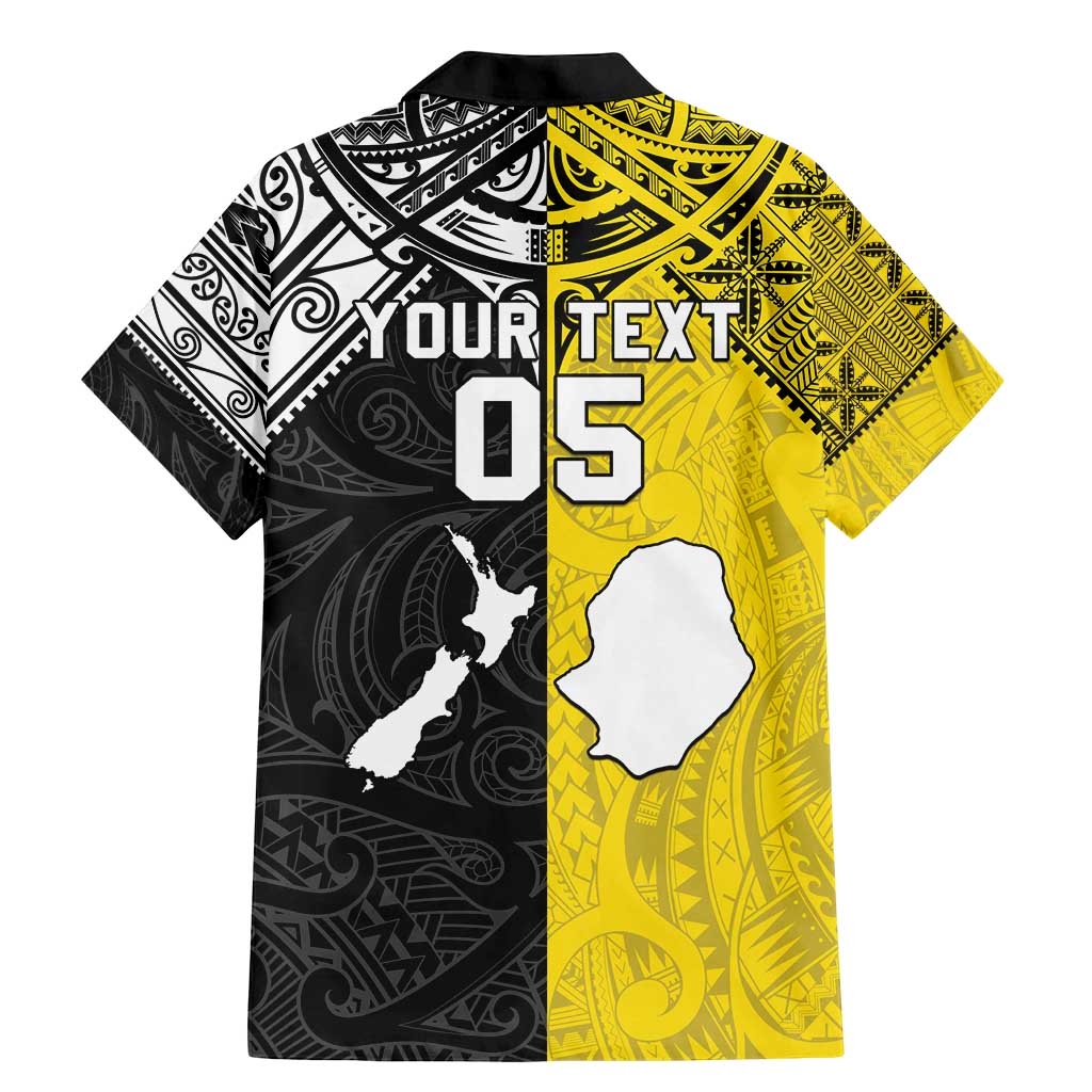 Custom New Zealand Maori And Niue Hiapo Family Matching Mermaid Dress and Hawaiian Shirt Lizard And Coconut Crab Together