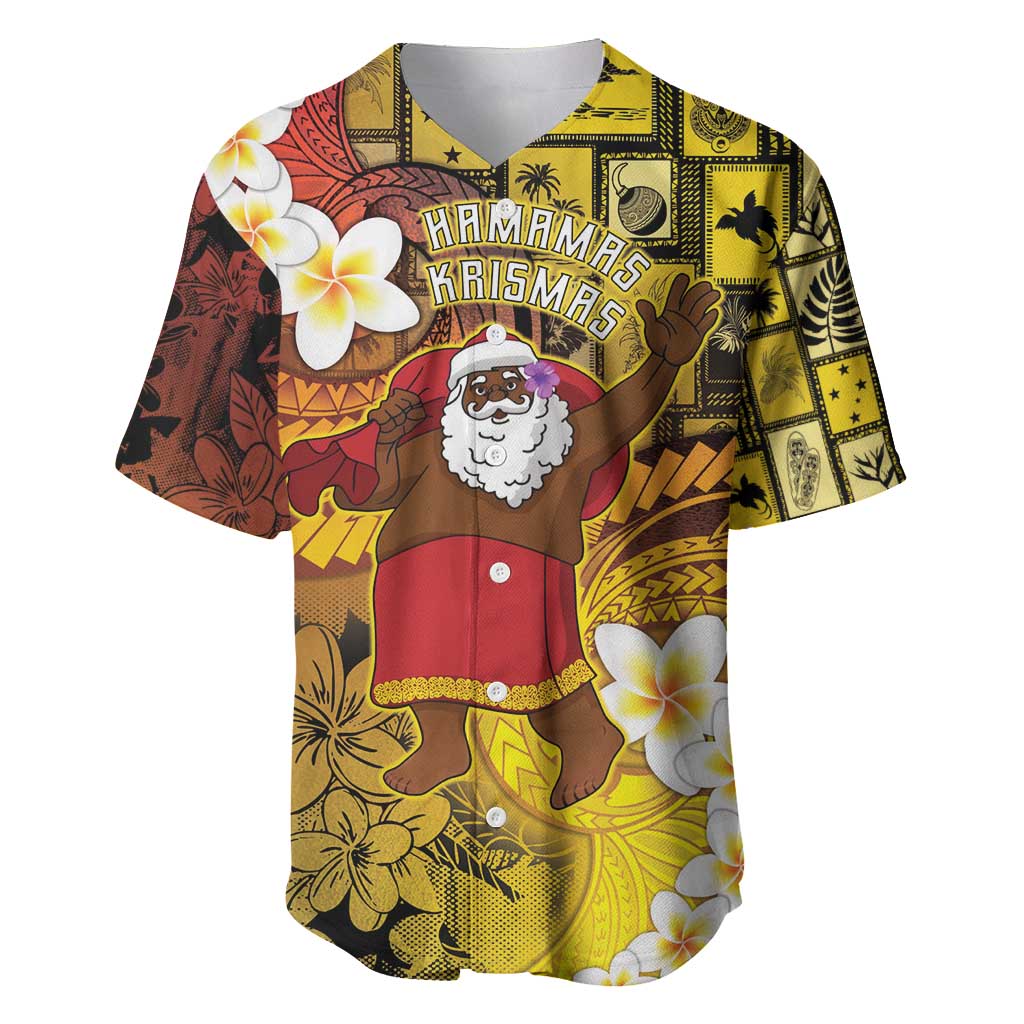 Papua New Guinea Retro Christmas Baseball Jersey Hamamas Krismas - Polynesian Pride