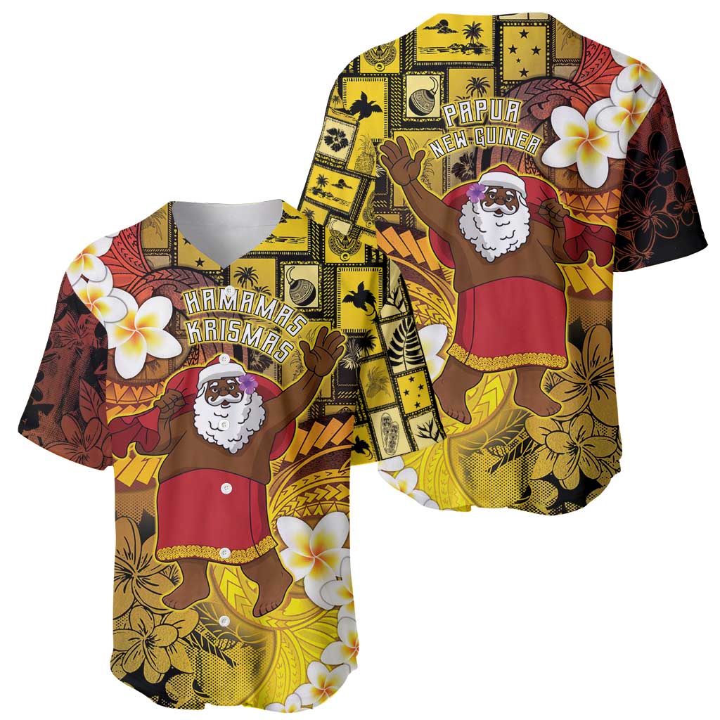 Papua New Guinea Retro Christmas Baseball Jersey Hamamas Krismas - Polynesian Pride