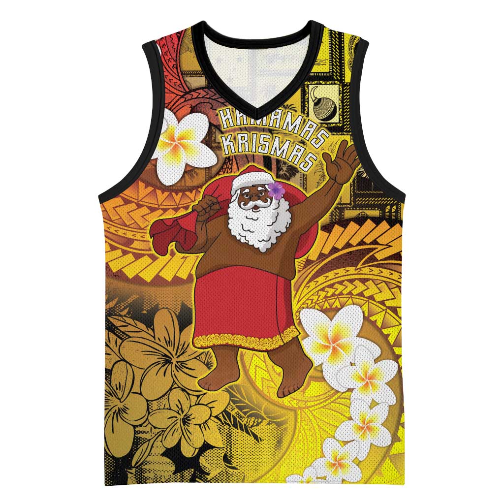 Papua New Guinea Retro Christmas Basketball Jersey Hamamas Krismas - Polynesian Pride
