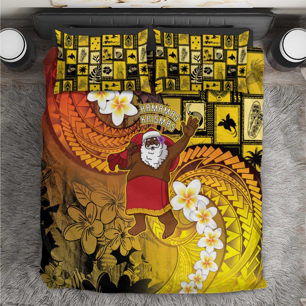 Papua New Guinea Retro Christmas Bedding Set Hamamas Krismas - Polynesian Pride
