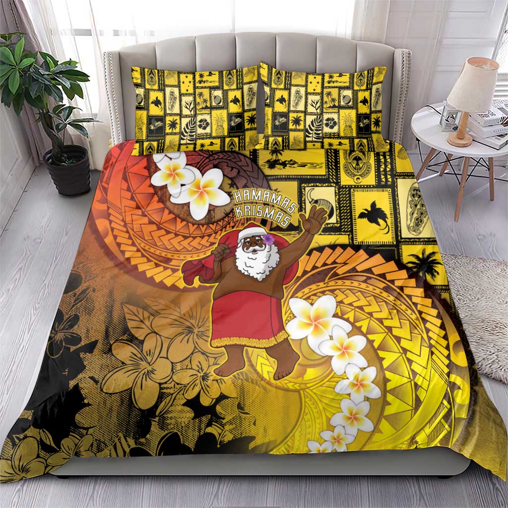 Papua New Guinea Retro Christmas Bedding Set Hamamas Krismas - Polynesian Pride