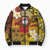 Papua New Guinea Retro Christmas Bomber Puffer Jacket Hamamas Krismas - Polynesian Pride