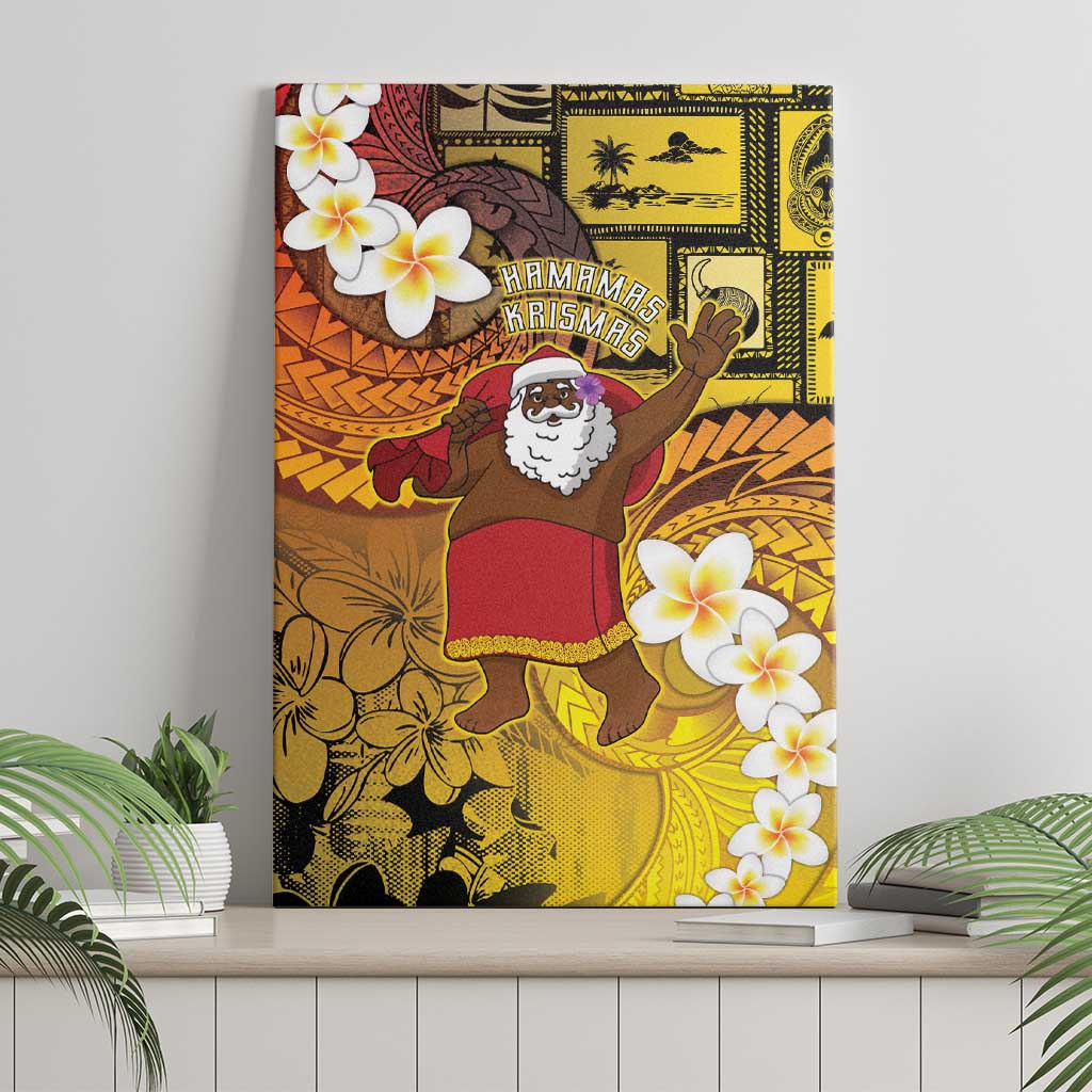Papua New Guinea Retro Christmas Canvas Wall Art Hamamas Krismas - Polynesian Pride