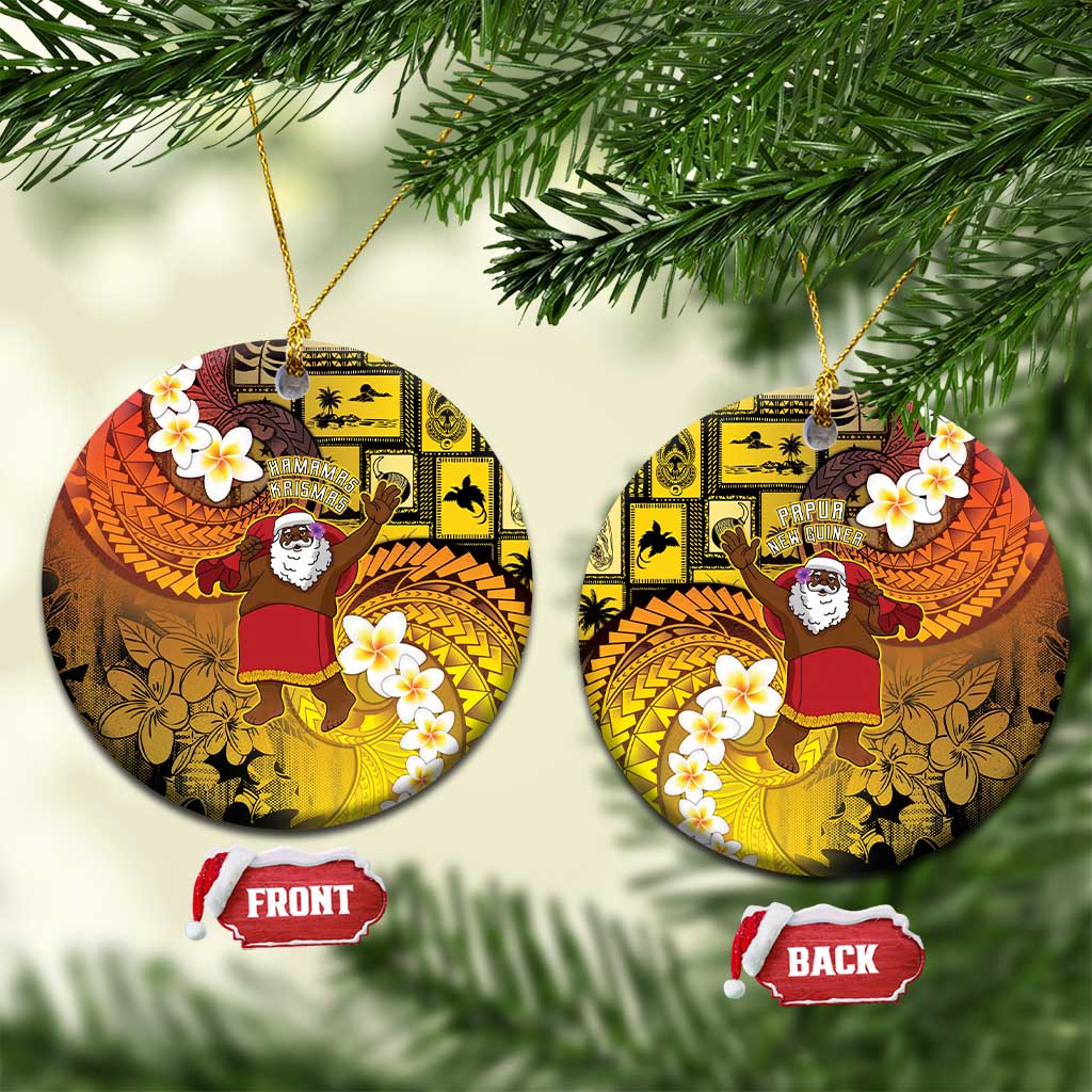Papua New Guinea Retro Christmas Ceramic Ornament Hamamas Krismas - Polynesian Pride