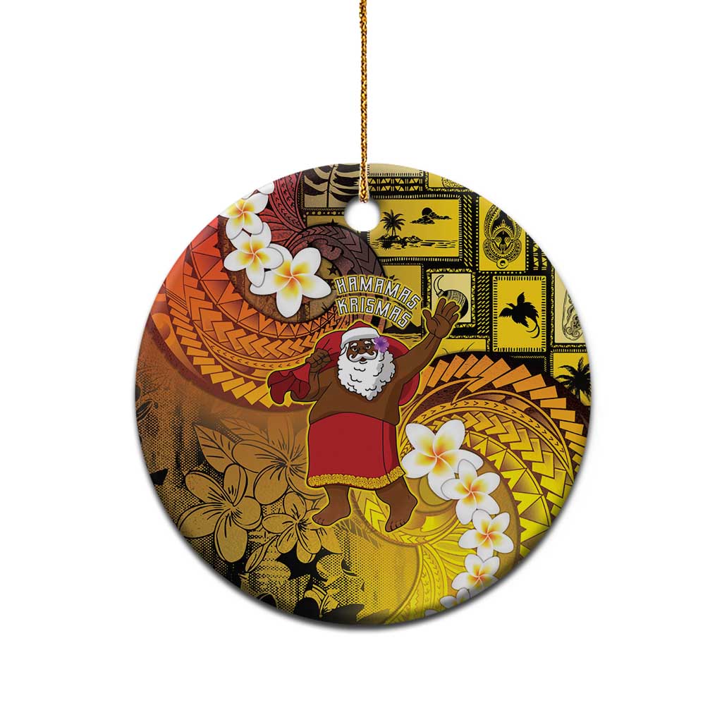 Papua New Guinea Retro Christmas Ceramic Ornament Hamamas Krismas - Polynesian Pride
