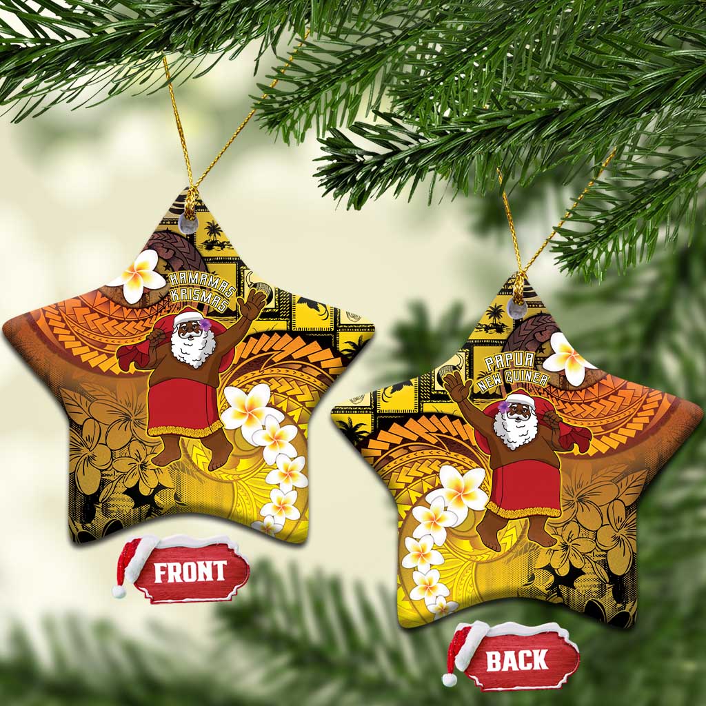 Papua New Guinea Retro Christmas Ceramic Ornament Hamamas Krismas - Polynesian Pride