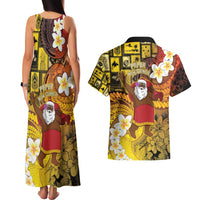Papua New Guinea Retro Christmas Couples Matching Tank Maxi Dress and Hawaiian Shirt Hamamas Krismas - Polynesian Pride