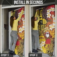 Papua New Guinea Retro Christmas Door Cover Hamamas Krismas - Polynesian Pride