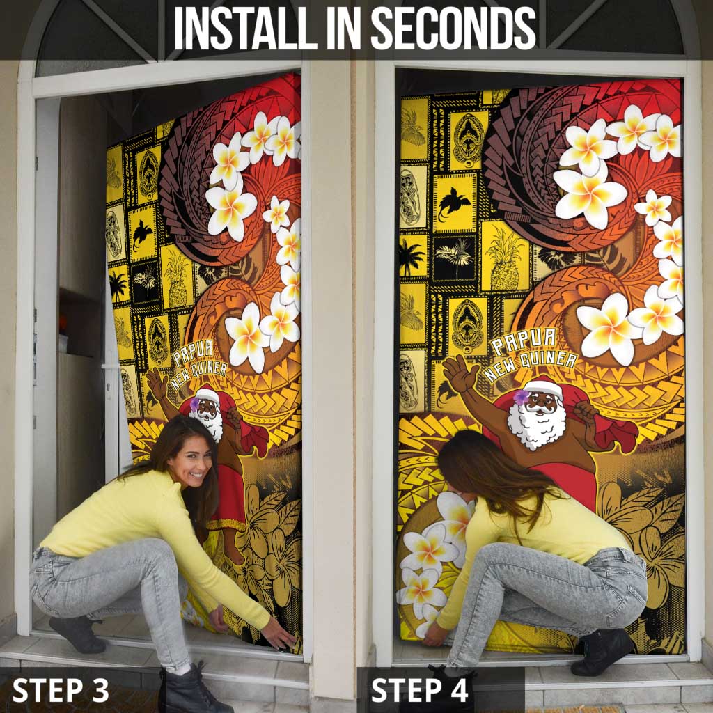 Papua New Guinea Retro Christmas Door Cover Hamamas Krismas - Polynesian Pride