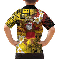 Papua New Guinea Retro Christmas Family Matching Long Sleeve Bodycon Dress and Hawaiian Shirt Hamamas Krismas - Polynesian Pride