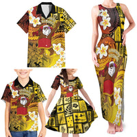 Papua New Guinea Retro Christmas Family Matching Tank Maxi Dress and Hawaiian Shirt Hamamas Krismas - Polynesian Pride