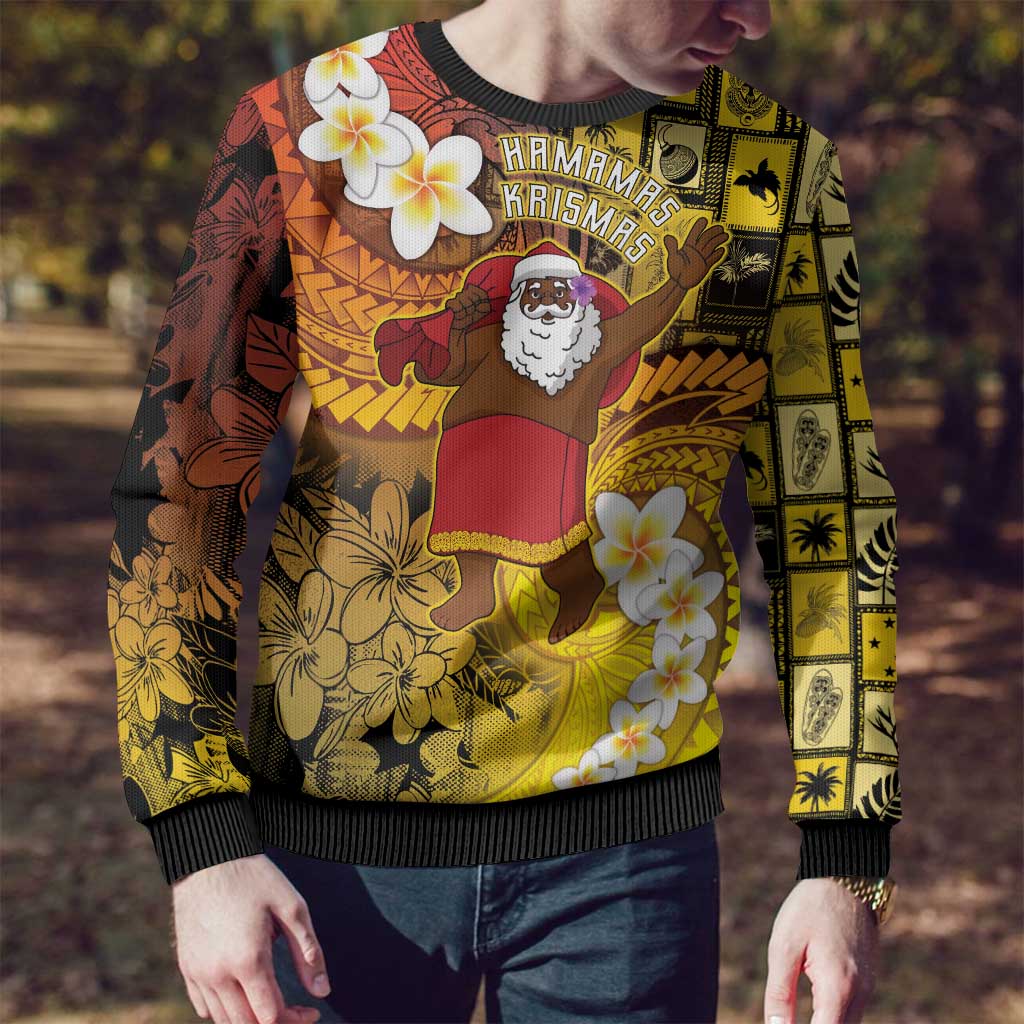 Papua New Guinea Retro Christmas Ugly Christmas Sweater Hamamas Krismas - Polynesian Pride